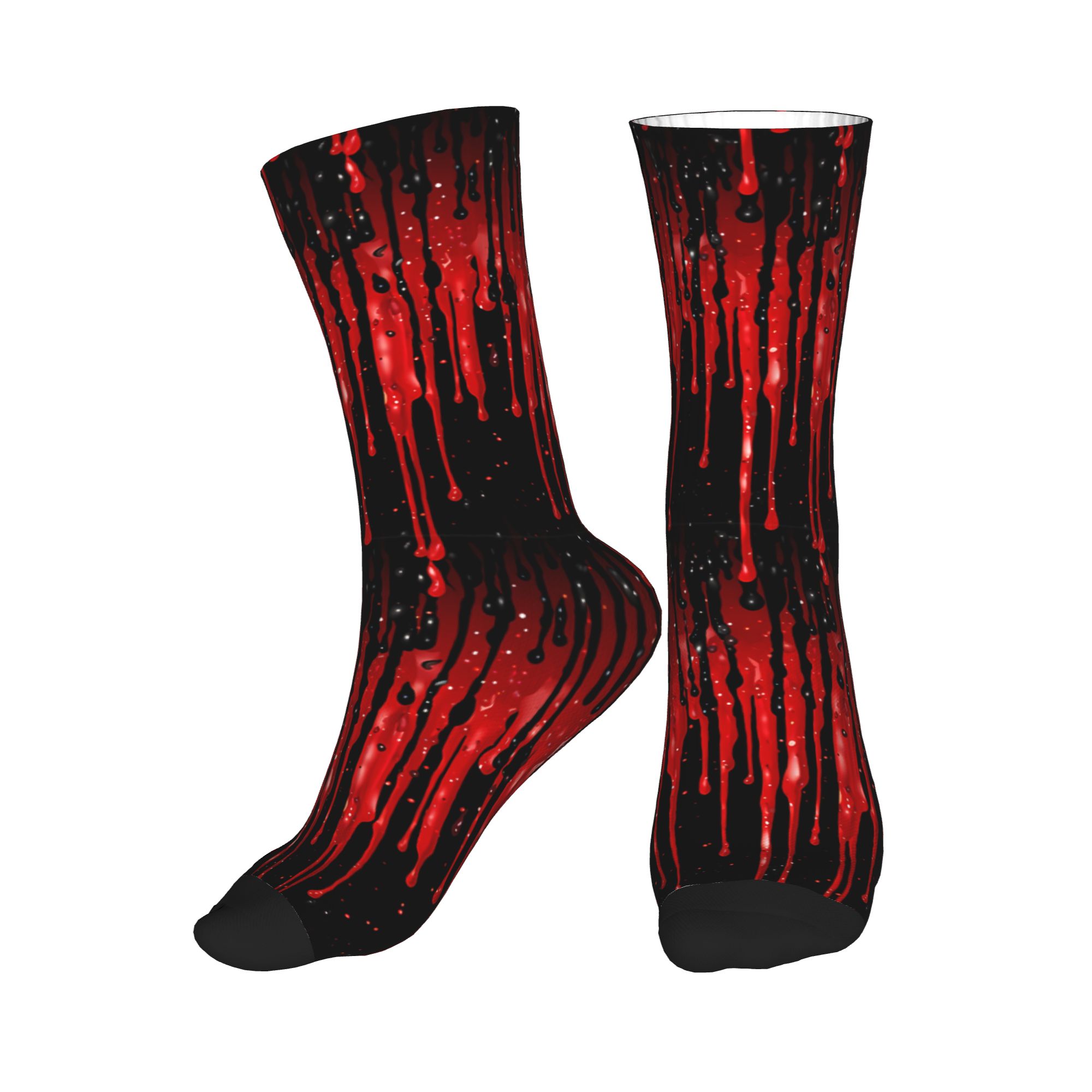 Dress Sock Men - Dripping Red Liquid Pattern Men Women