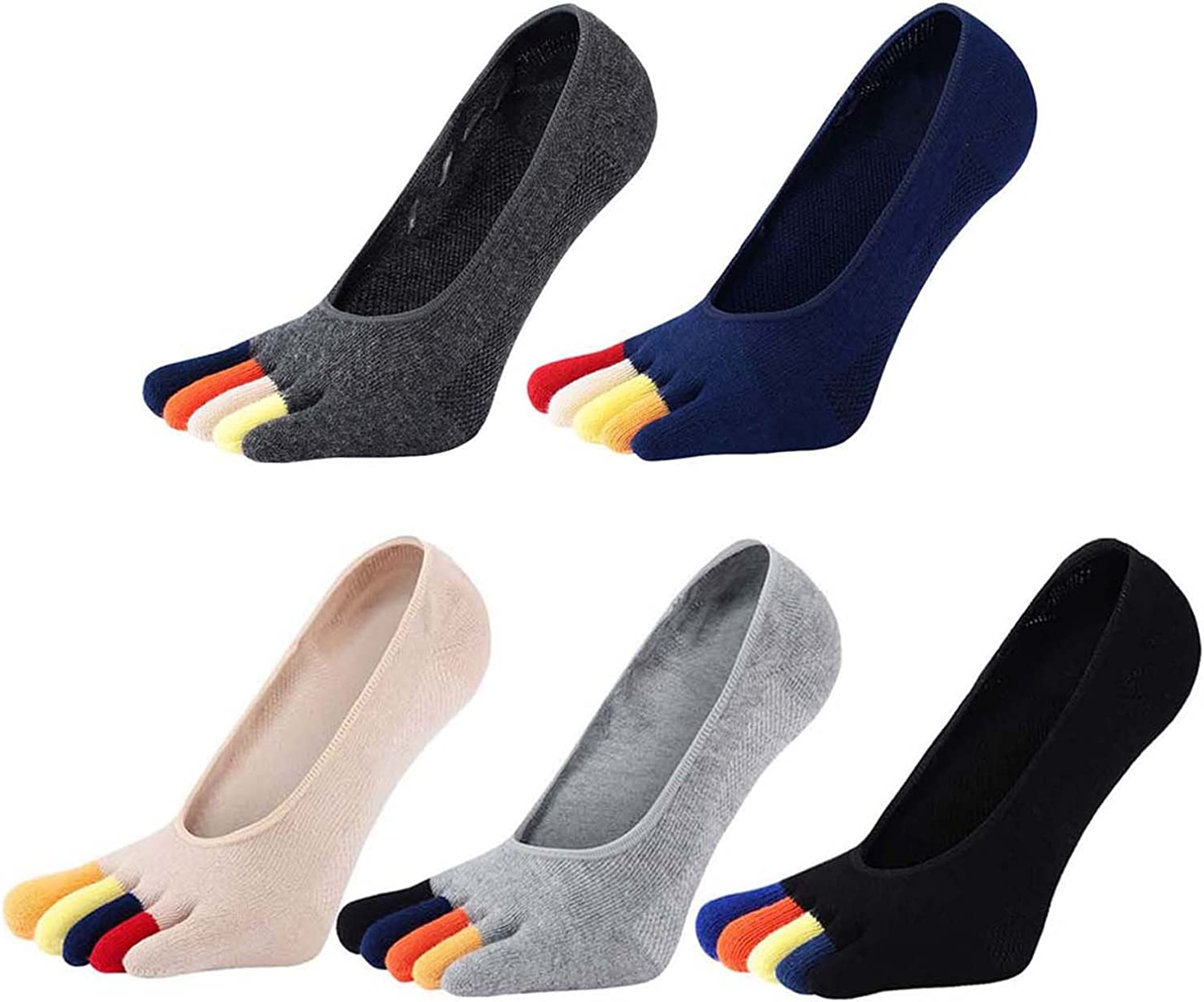 Invisibility Sock Loafer - 5 Pairs Men's Low Cut Loafer