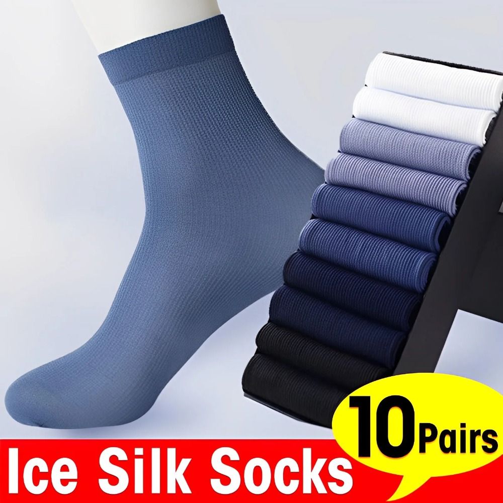 Silk Sock Bamboo - 10Pairs Fashion Breathable Men Ice Silk