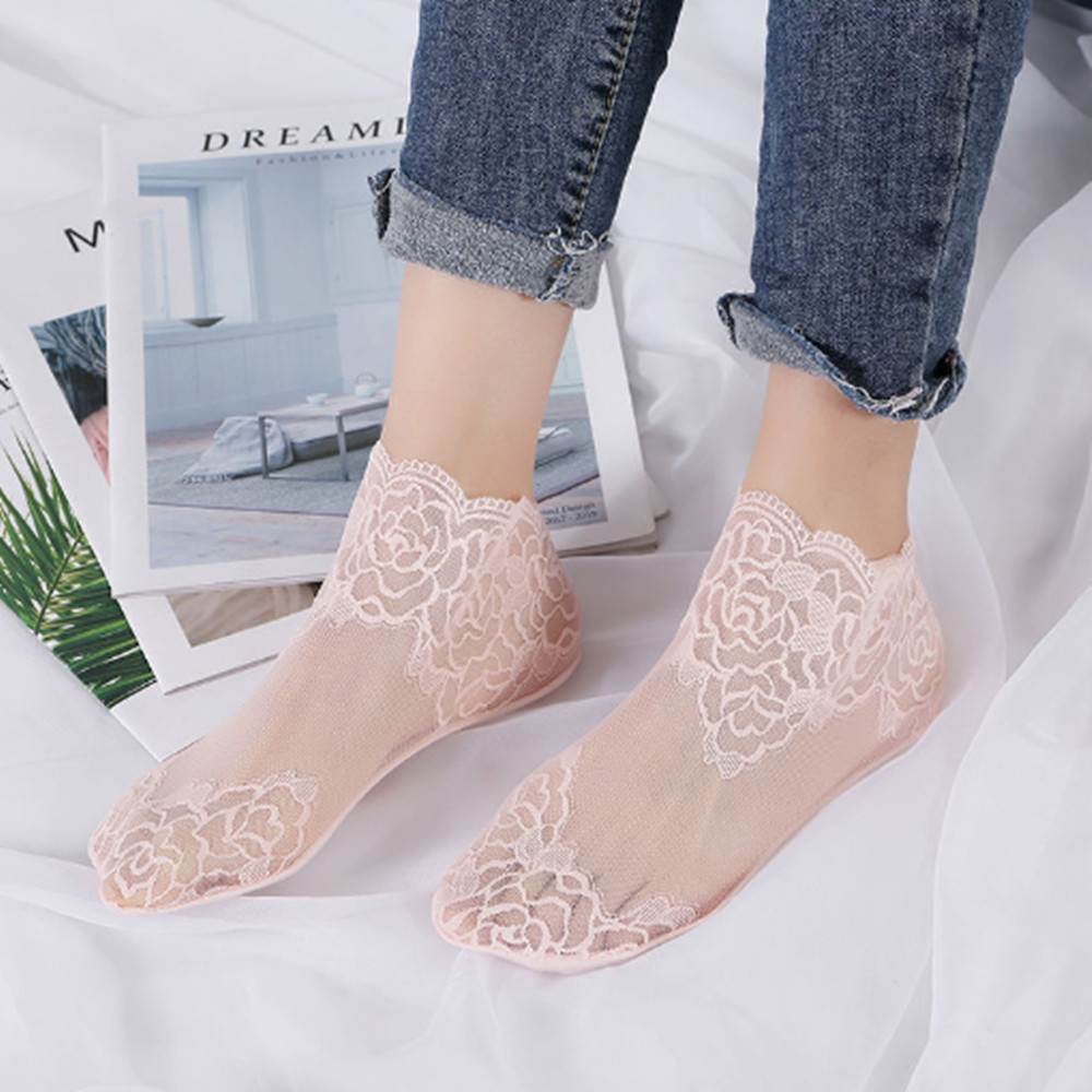 woman Lace rose thin socks Loa - đánh giá và giá Invisibility Sock Loafer