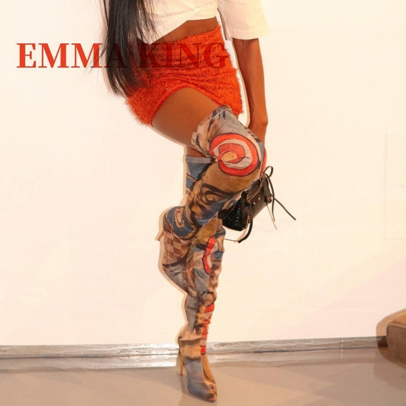 Women's Art Print Thigh High B - đánh giá và giá No Show Sock Women