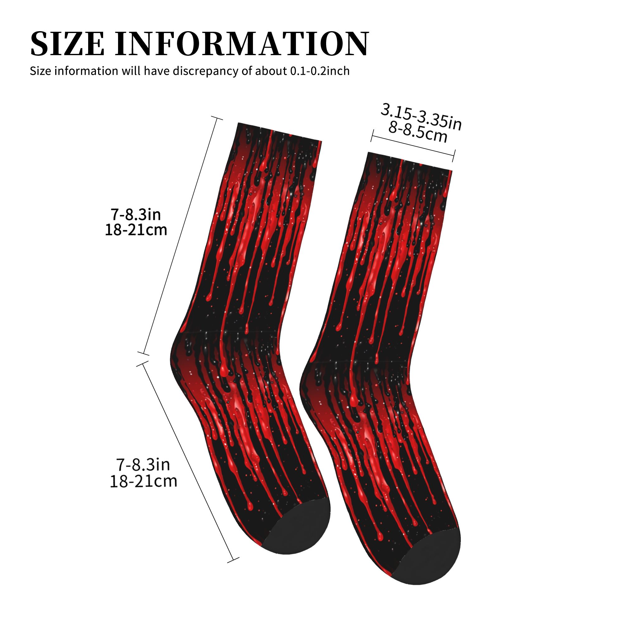 Dripping Red Liquid Pattern  M - đánh giá và giá Dress Sock Men