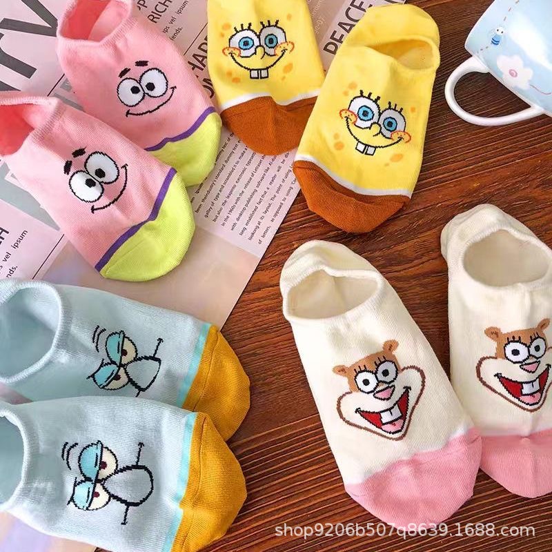 4PCS Hot Cute SpongeBob Square - đánh giá và giá Invisibility Sock Loafer