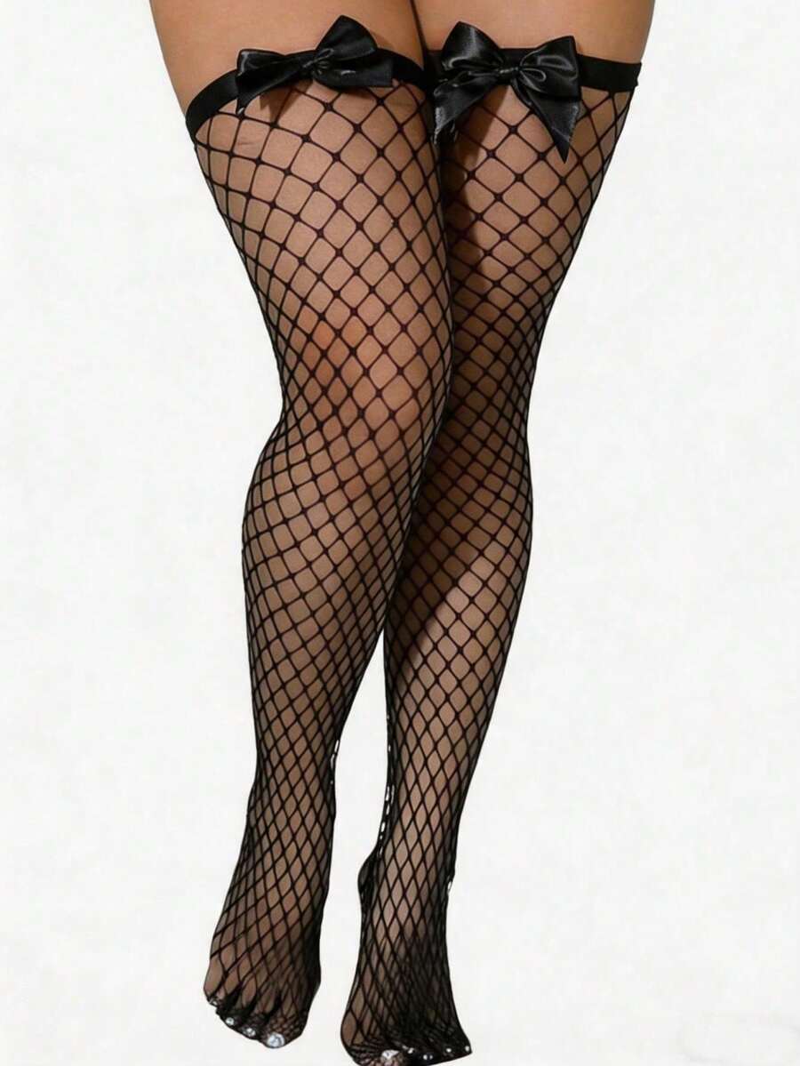 Bow Decor Fishnet Thigh High S - đánh giá và giá Fishnet Stocking Women