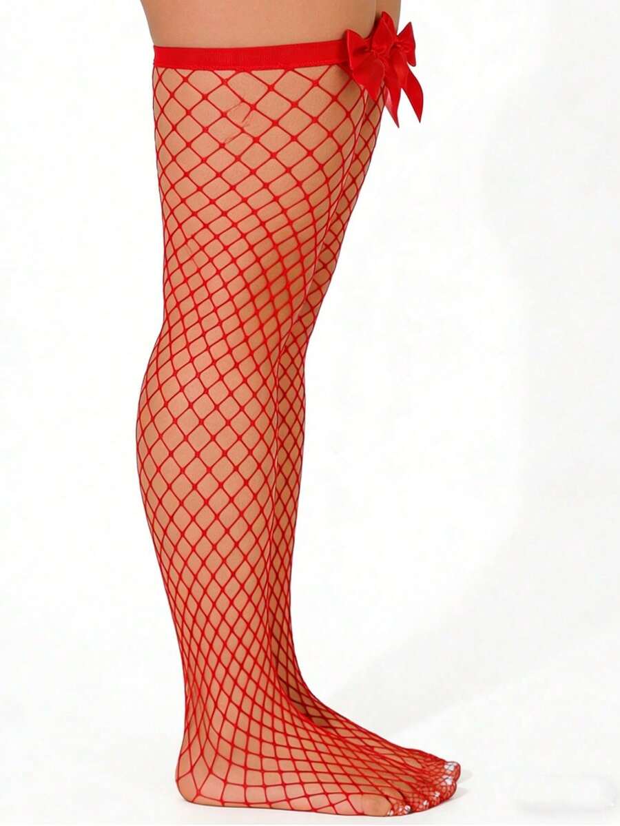 Bow Decor Fishnet Thigh High S - đánh giá và giá Fishnet Stocking Women